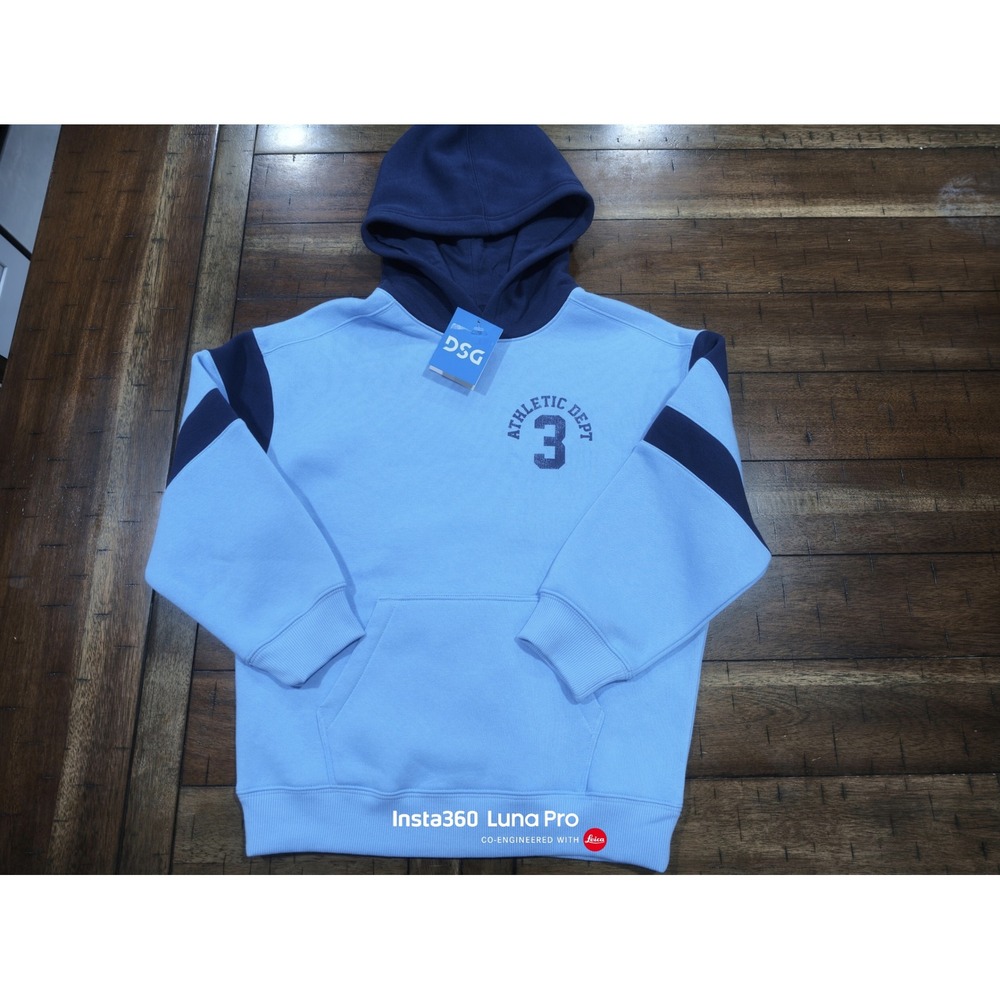 DSG Boys Classic Fleece Pieced Hoodie Academy Blue Navy Size Small NWT
